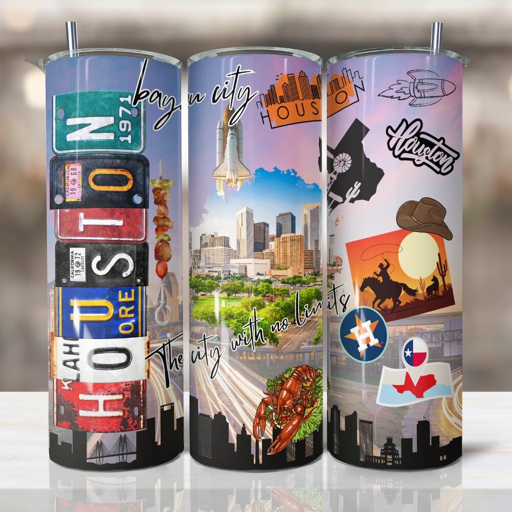 Houston Tumbler, Houston Texas Cup, Houston Coffee Cup, Houston Travel Mug